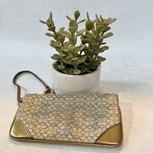 Gold Coach Wristlet
